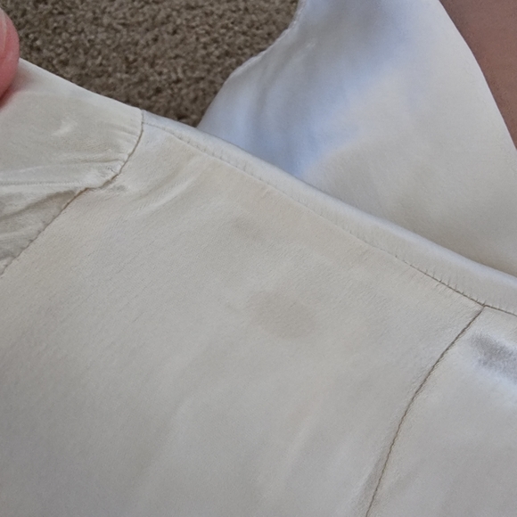 Women's vintage pearl white satin top size 36 - Picture 13 of 14